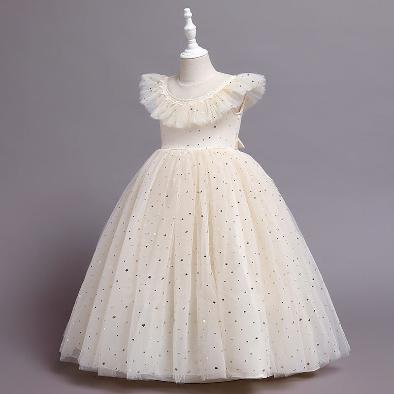 Girls' Shawl Lace Summer Wedding Sequin Dress
