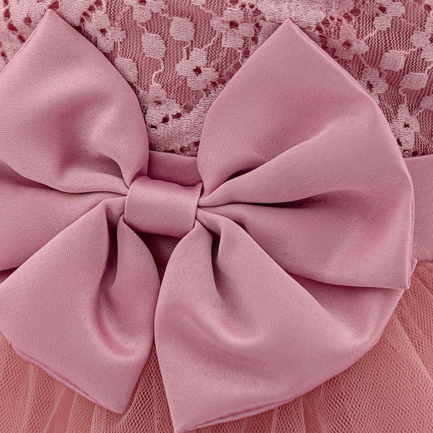 New Girls Embroidered Bow Dress