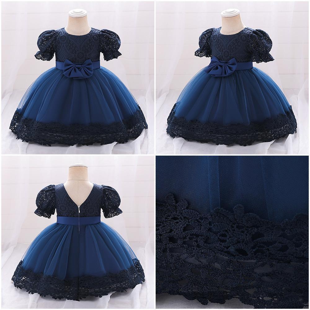 New Girls Embroidered Bow Dress