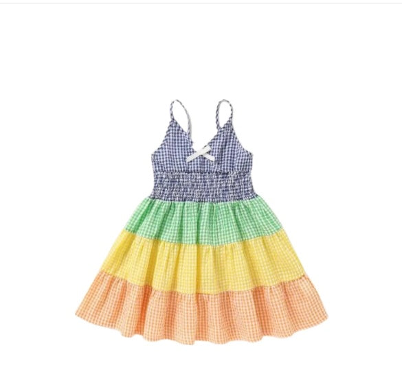 Explosive Summer New Girls Color Plaid Dress