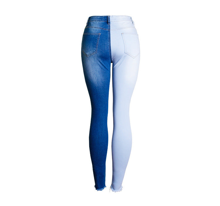 Slim stitching colorblock pencil pants