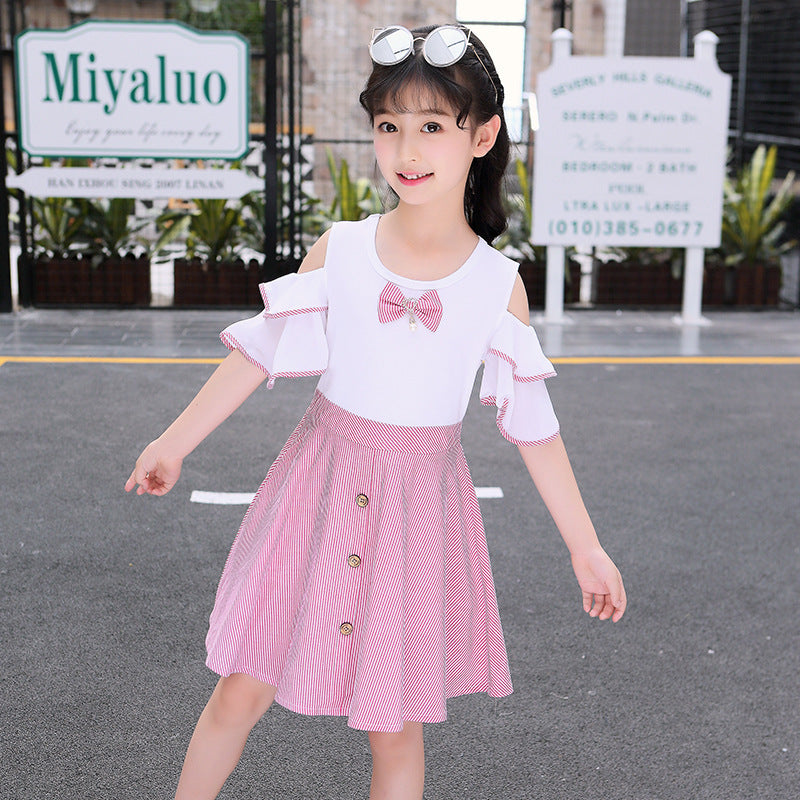 Girls Summer Pure Brocade Dress Suit