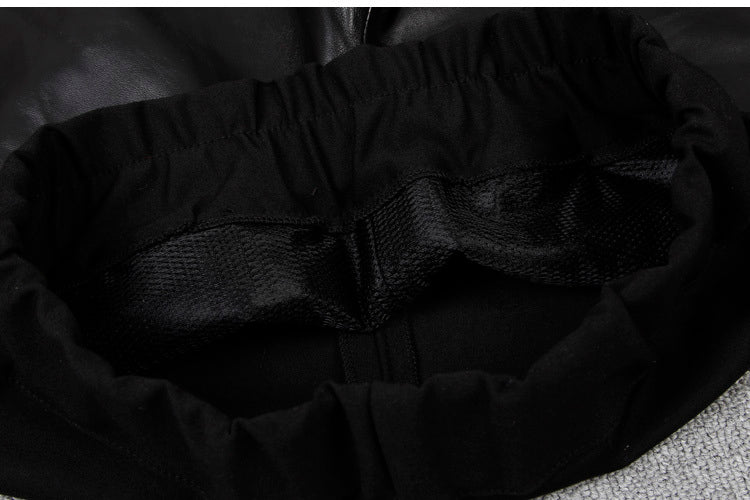 Stitching Stretch Pencil Women's Leather Pants