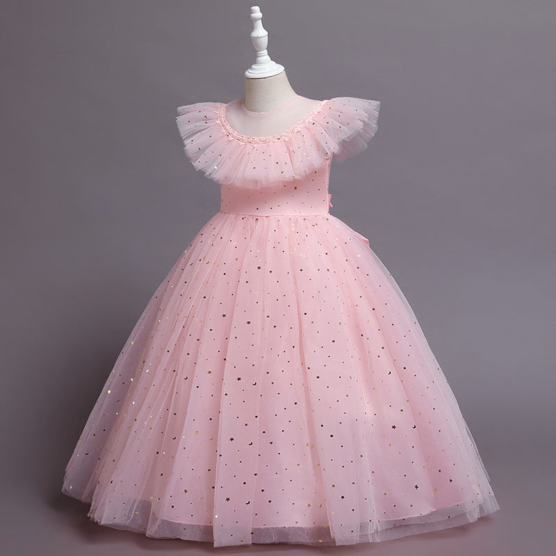 Girls' Shawl Lace Summer Wedding Sequin Dress