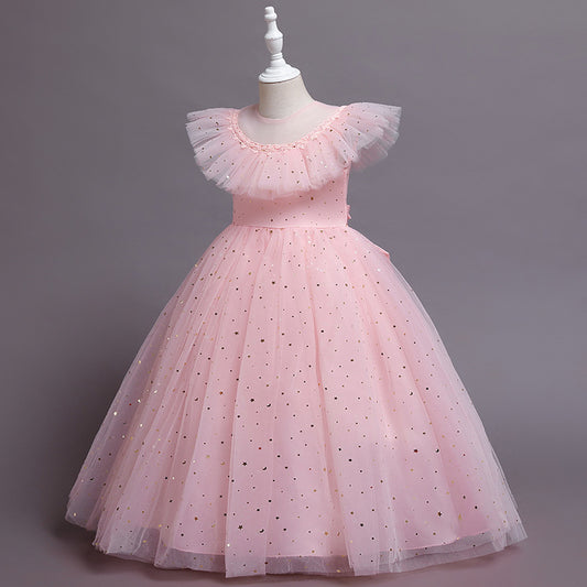 Girls' Shawl Lace Summer Wedding Sequin Dress