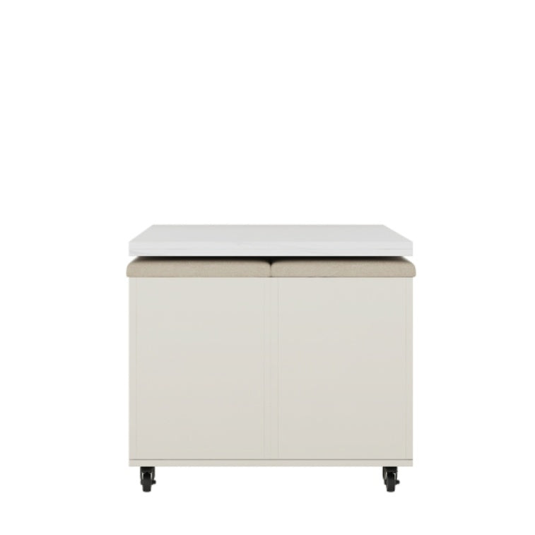 Modern Lift-Up Coffee Table With 4 Stools Set For Living Room Expandable 1 Hidden Storage 2 Drawers Space Saving Folding Dining Table