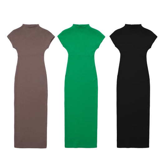 French Waist Slimming Cotton Midi Skirt Dress