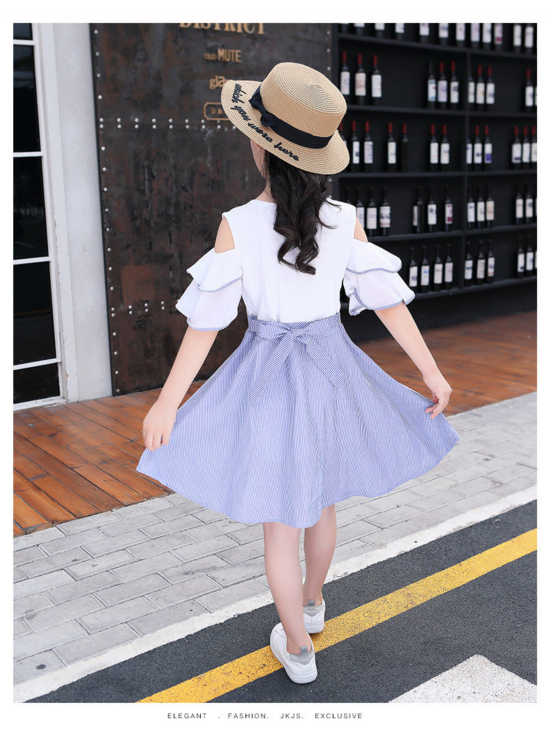 Girls Summer Pure Brocade Dress Suit