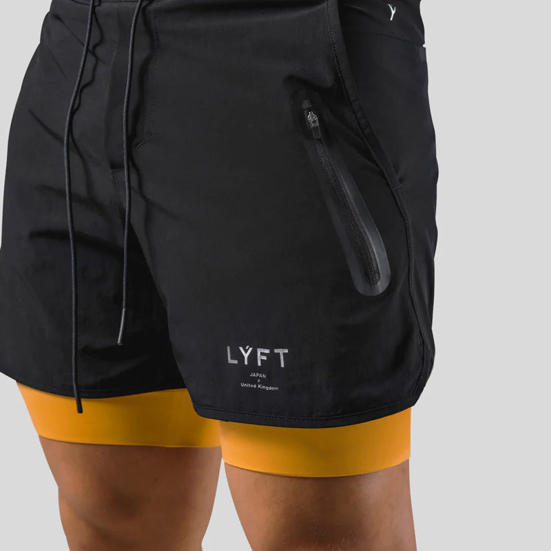 Men's Sports Casual Shorts Double Layer Basketball Running