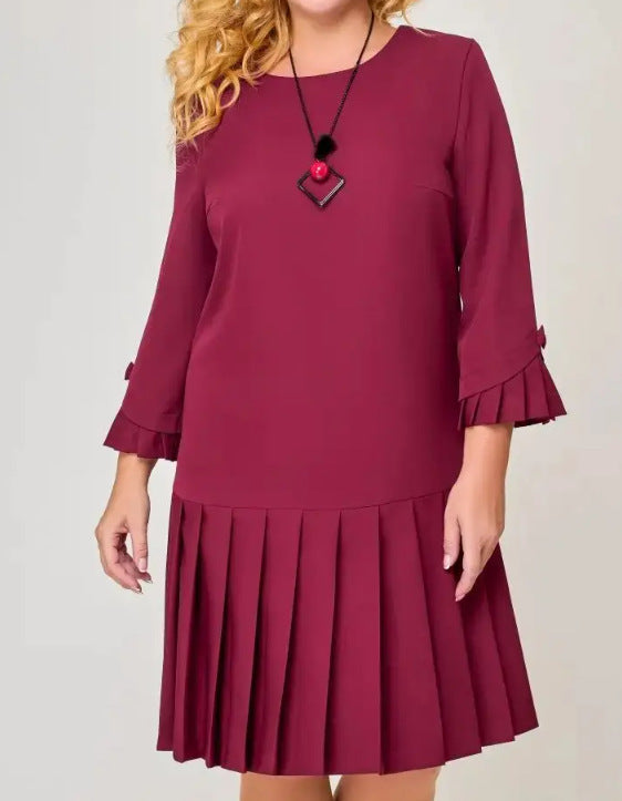 Casual Elegant Pleated Women's Clothing Dress