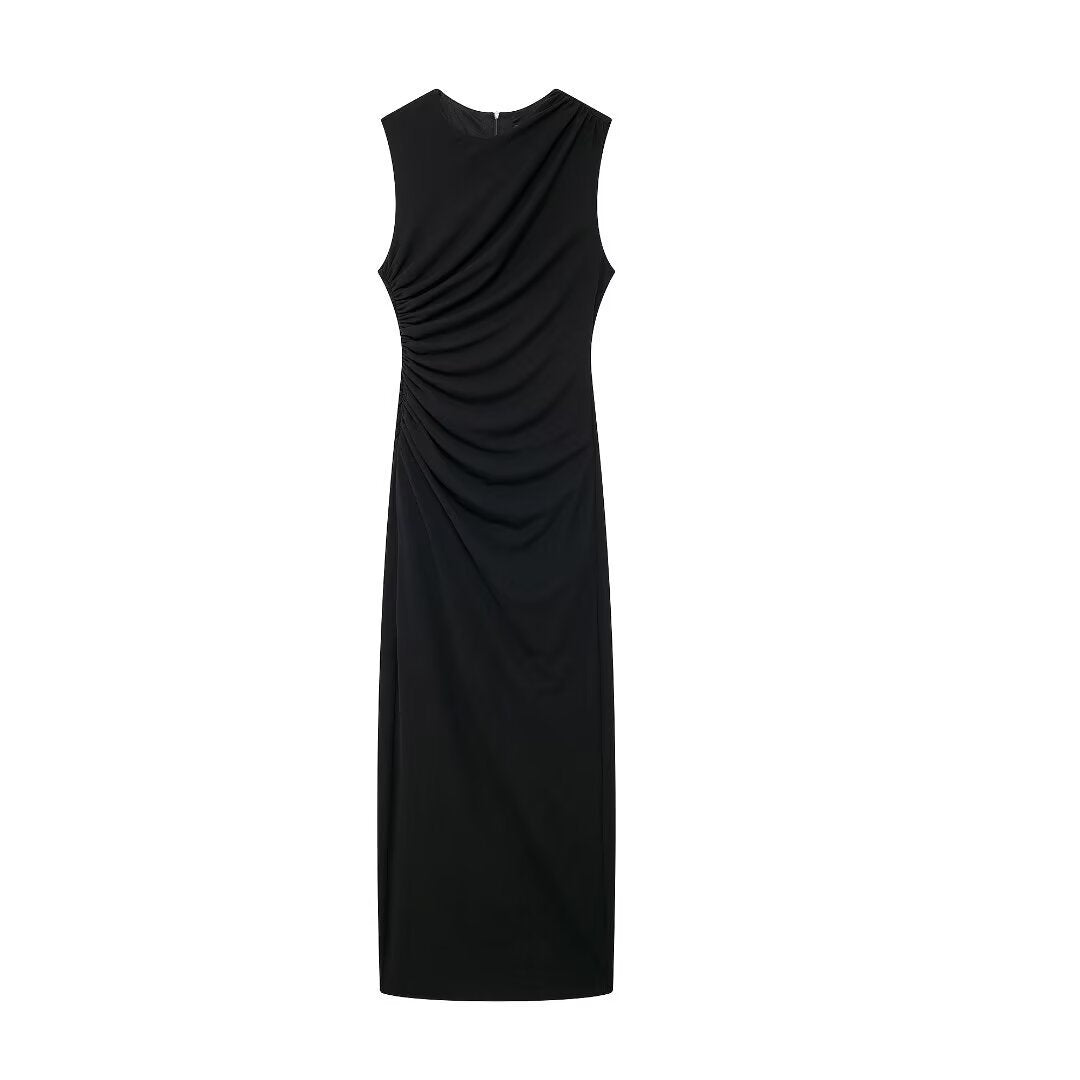 Sleeveless Casual Midi Skirt Dress