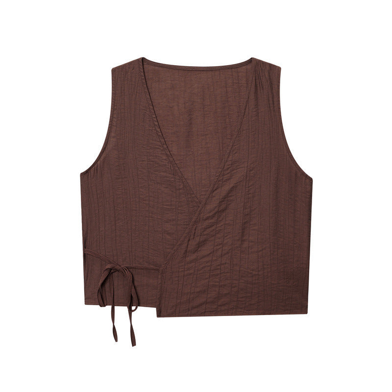 Wrinkle Effect Vest Top Midi Dress