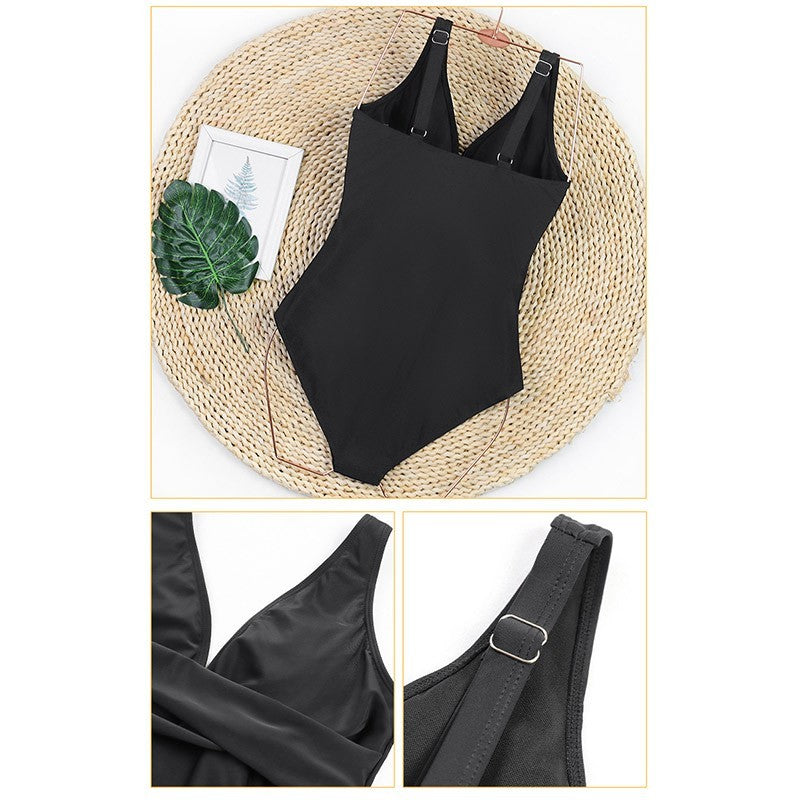 Women's One Piece Swimsuits Tummy Control Bathing Suits V Neck Criss Cross Ruched Push Up Slimming Swimwear
