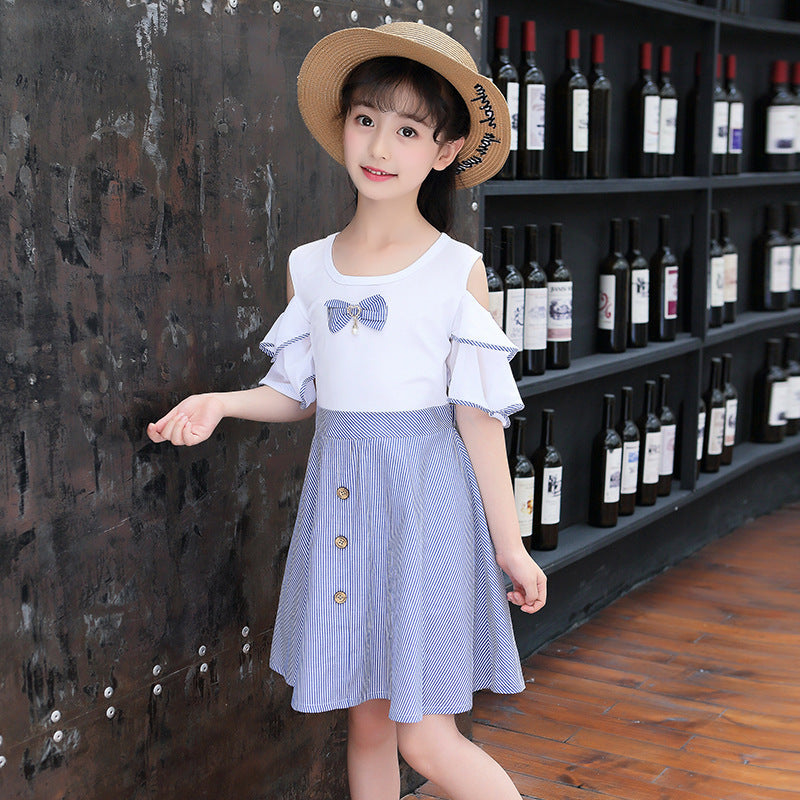 Girls Summer Pure Brocade Dress Suit