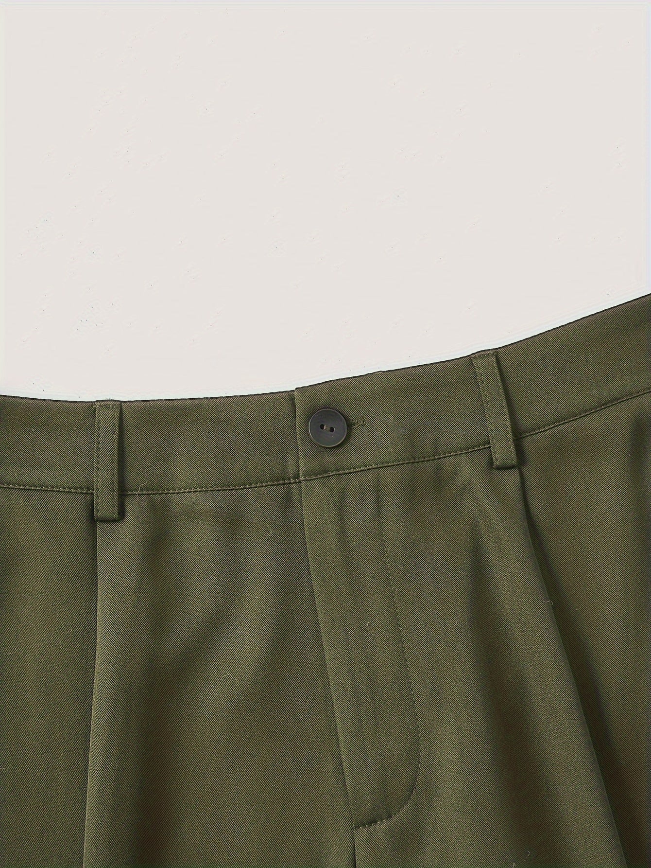 High Waist Plus Size Pocket Straight Skinny Casual Suit Pants - Draped Design