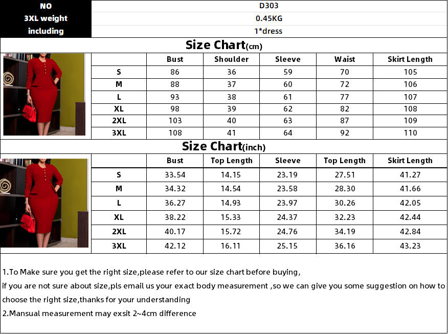 Women's Pencil Skirt Fashion Solid Color Dress
