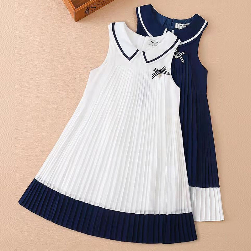 Girls' Fashion Simple Chiffon Suspender Dress