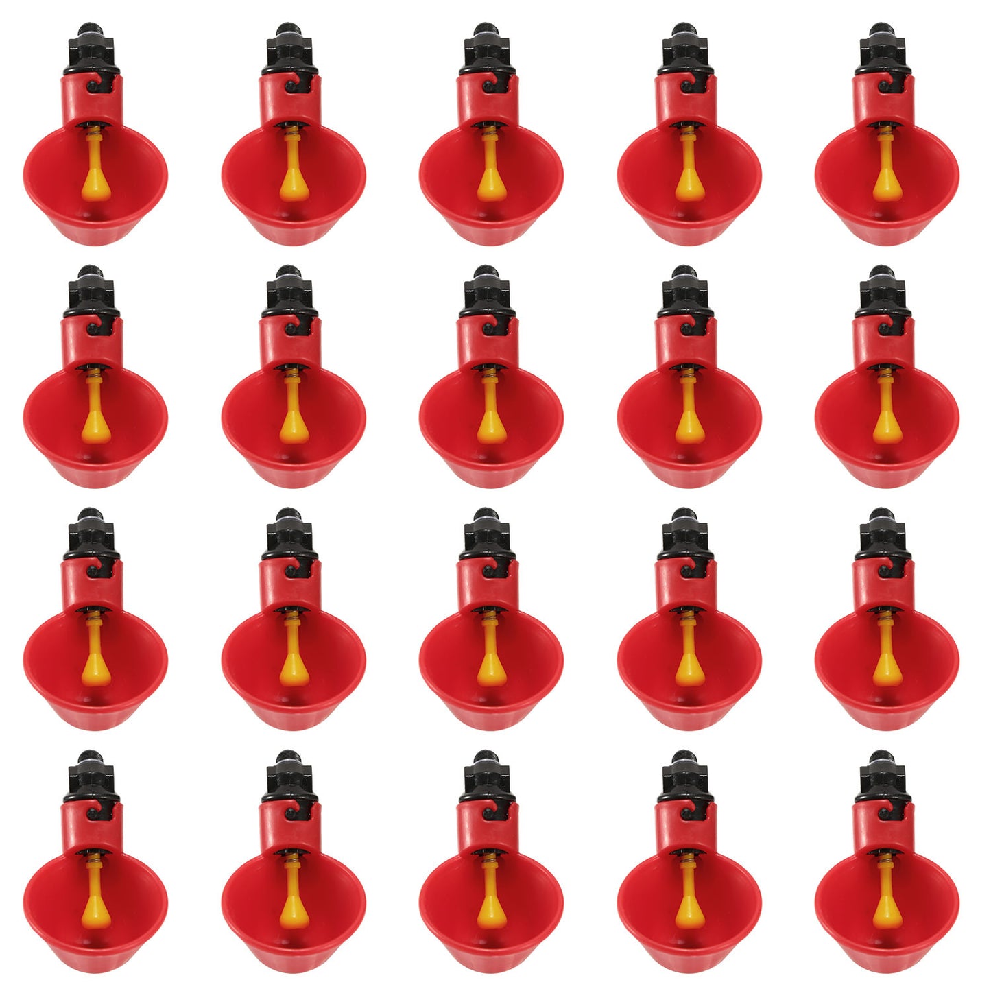 20 Pack Chicken Waterer Automatic Poultry Waterer Chicken Drinker Cups With Mounting Joint For Chicken Poultry