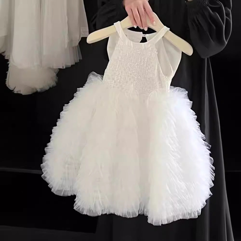 Girls' Vest Umbrella Princess Butterfly Dress