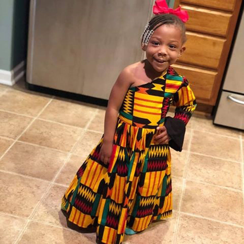 Fashion Personality Girls Off-the-shoulder Long Dress