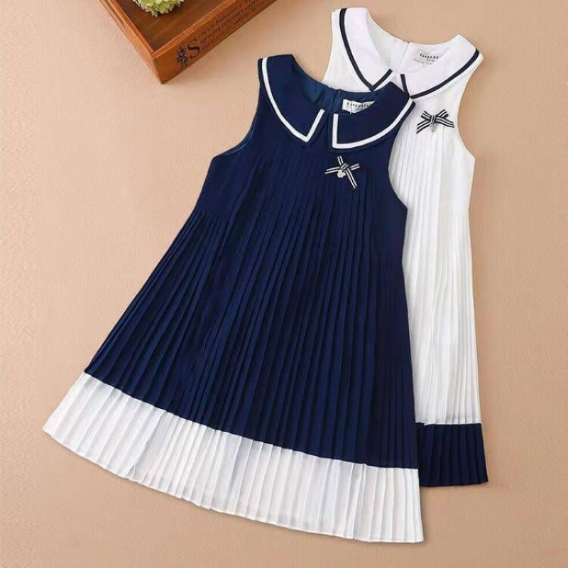 Girls' Fashion Simple Chiffon Suspender Dress