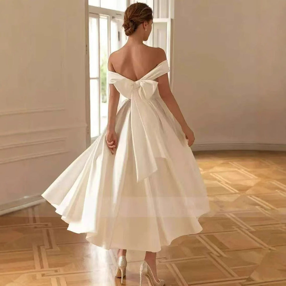 Sunshine Theme Exterior Slimming Temperament Small Trailing Wedding Dress