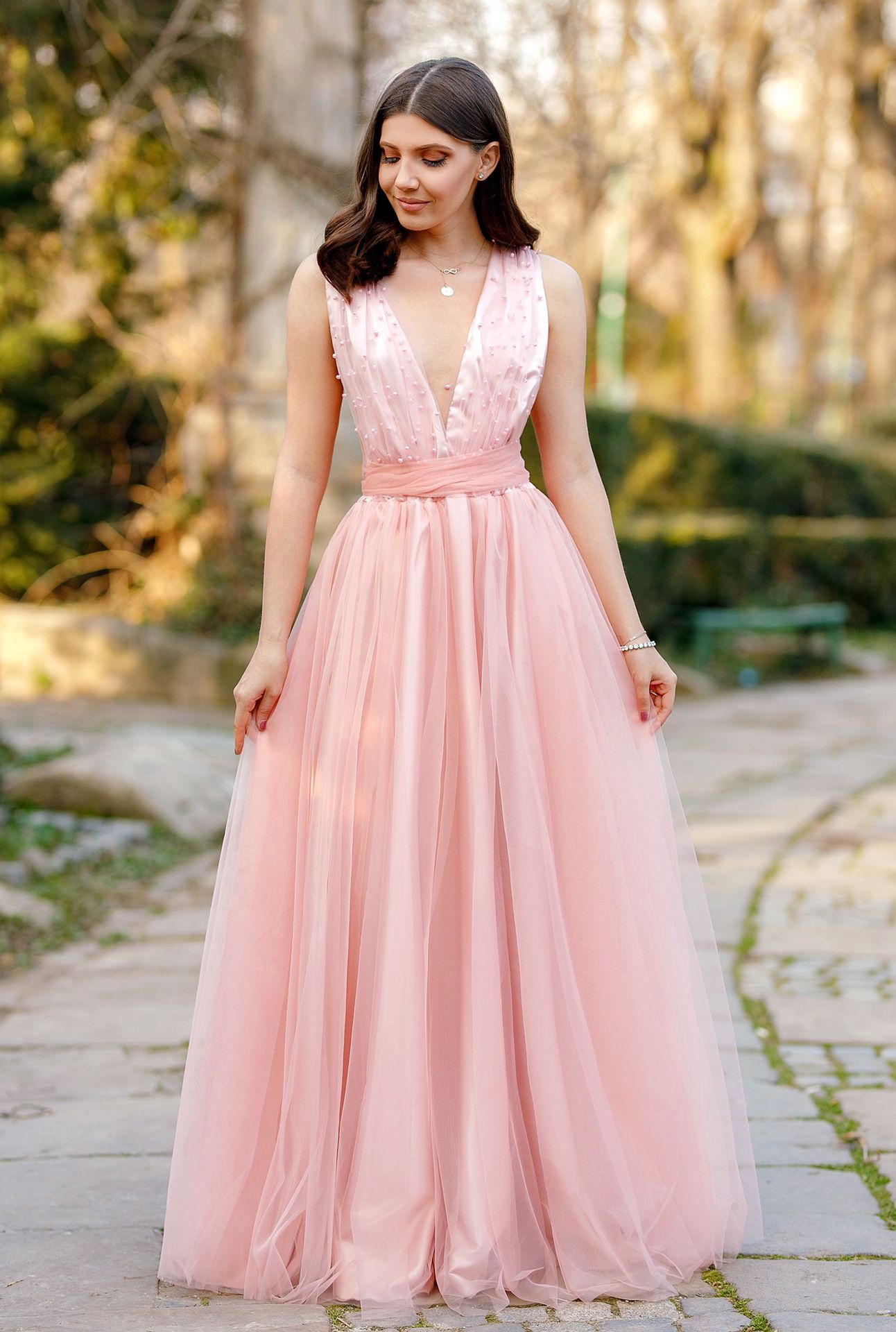 Dunhuang V-neck Sleeveless Dress Slim Fit